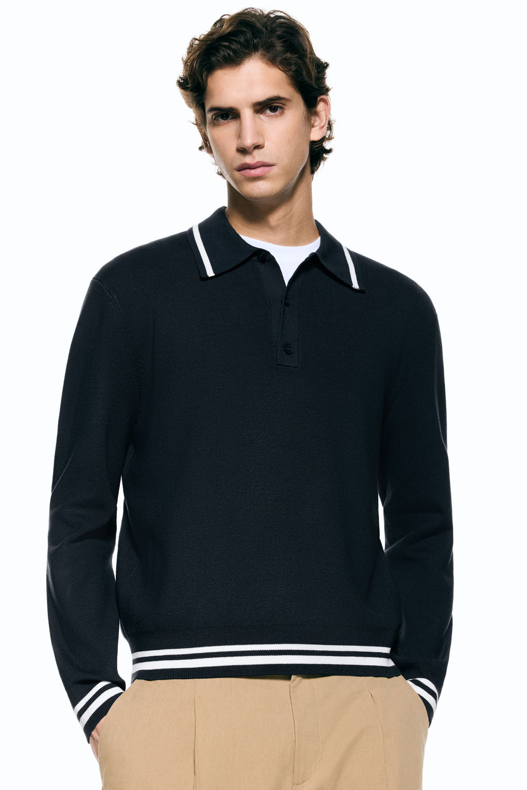 Polo de manga larga Relaxed Fit - H&m фото 3