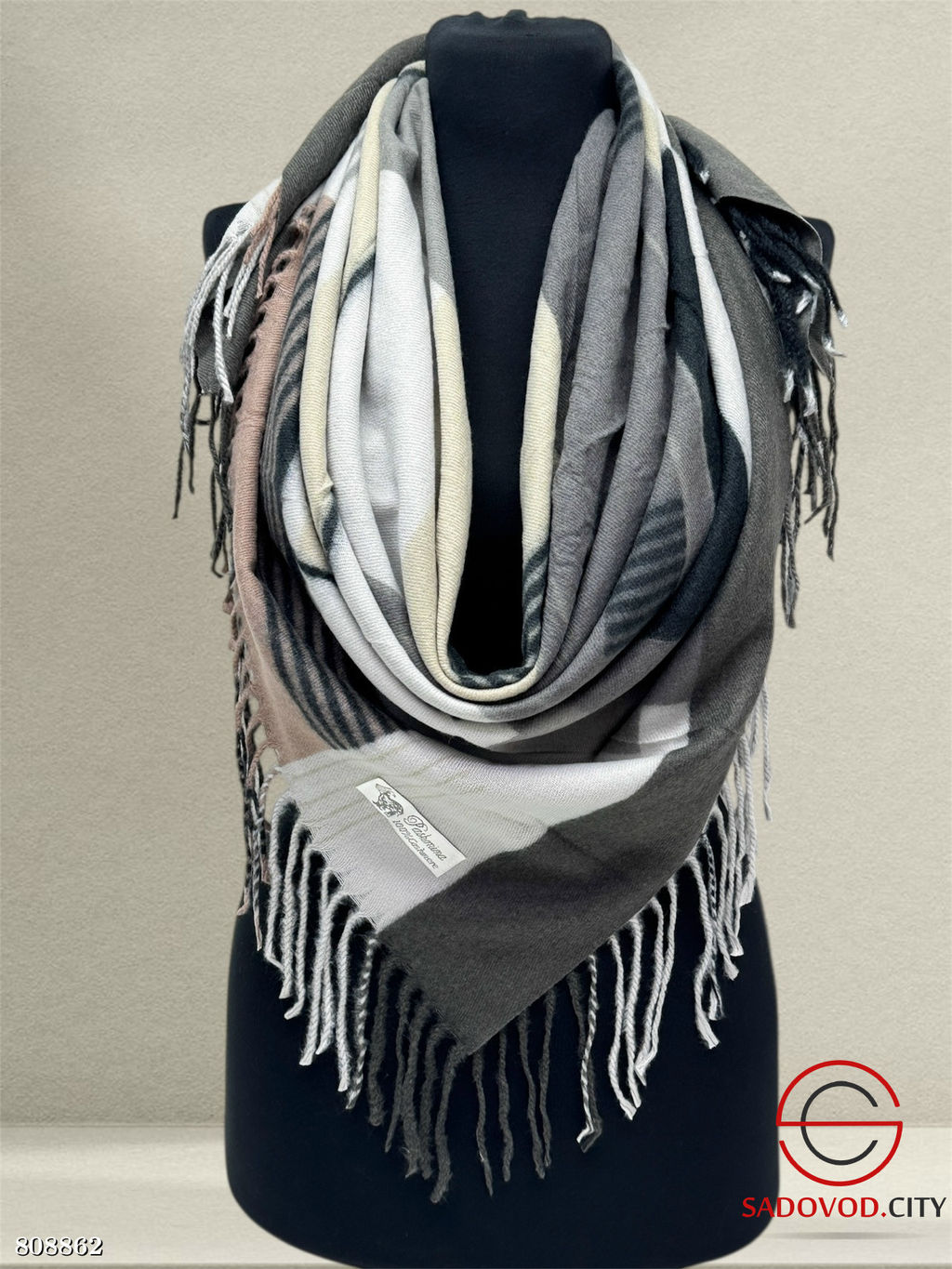Теплый зимний платок из 100% кашемира,