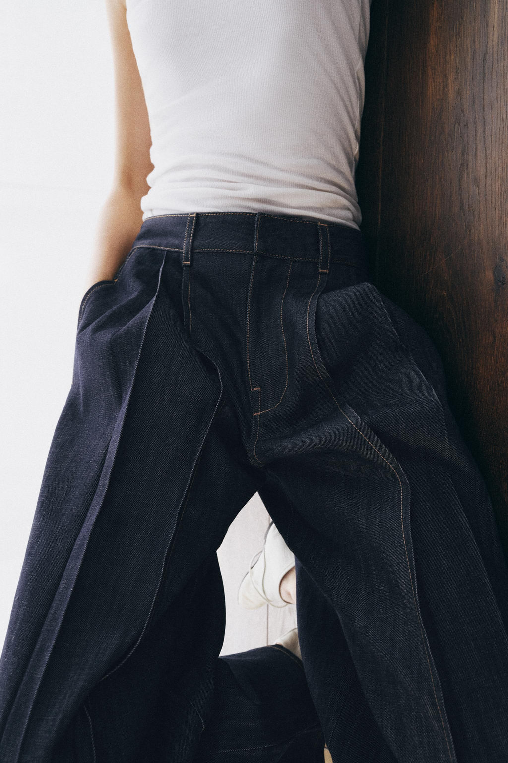 JEANS ZW COLLECTION BALLOON TIRO ALTO PLIEGUES / Azul - Zara фото 4