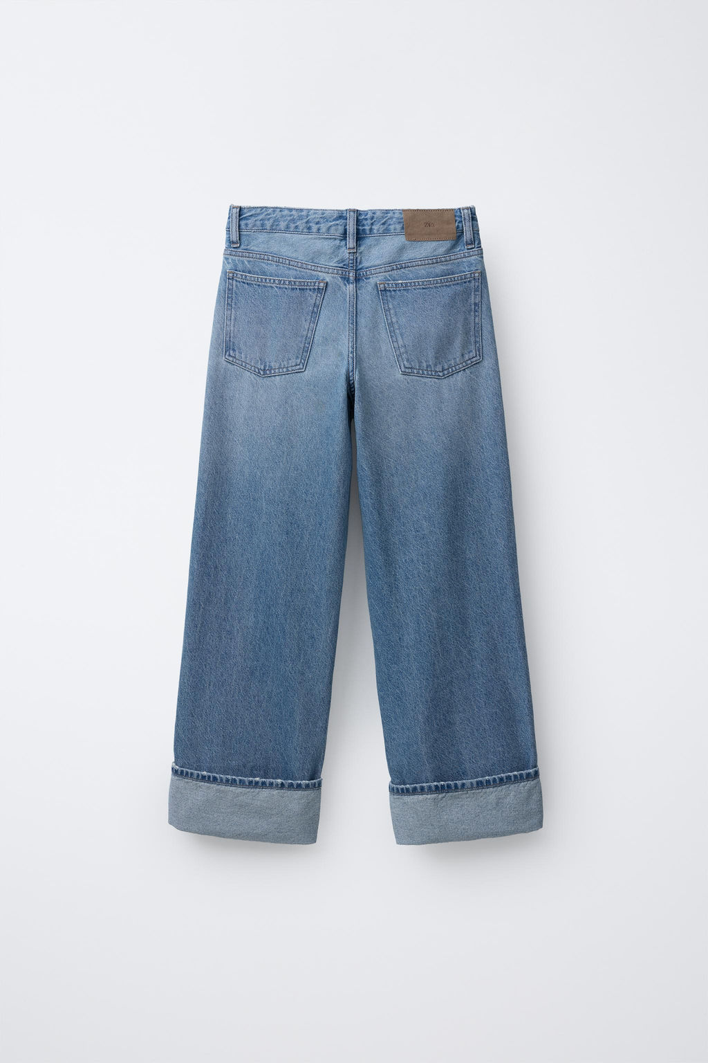 TURN-UP WIDE-LEG JEANS - Zara фото 2