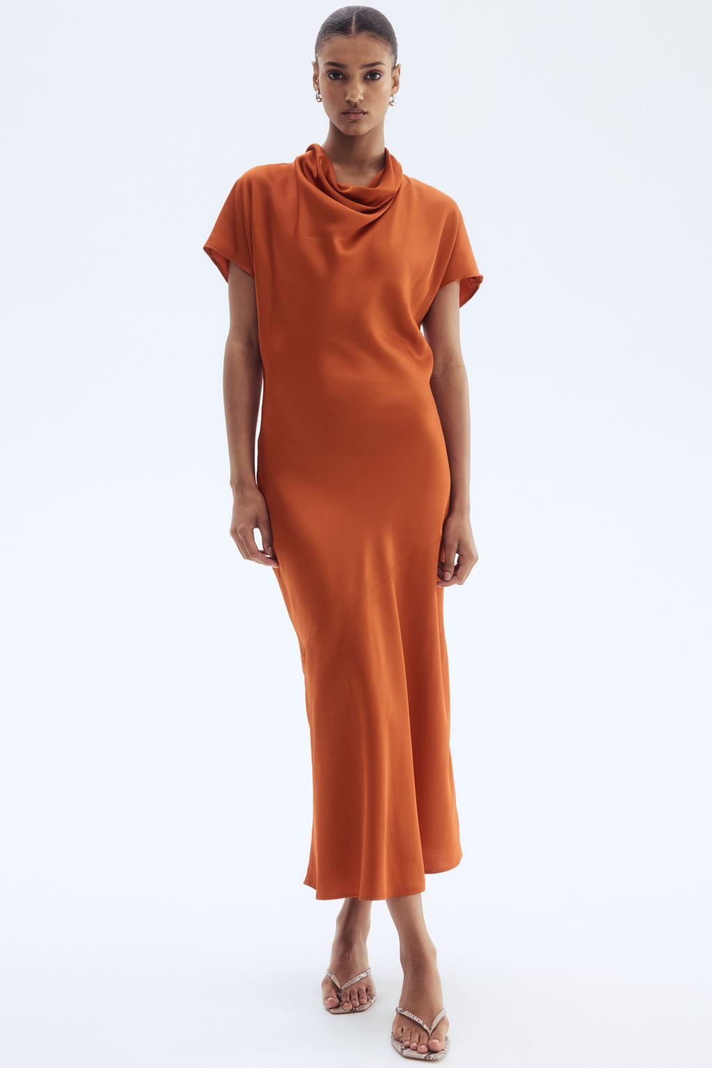 Vestido de sat?n con escote drapeado - H&m фото 2