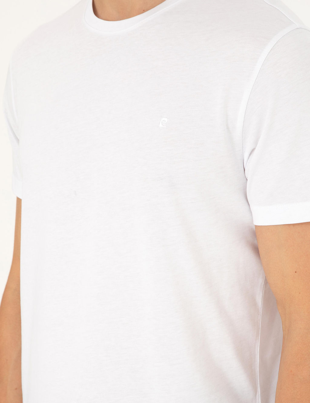 Beyaz %100 Pamuk Slim Fit Bisiklet Yaka Basic Ti__rt - Pierre cardin фото 7