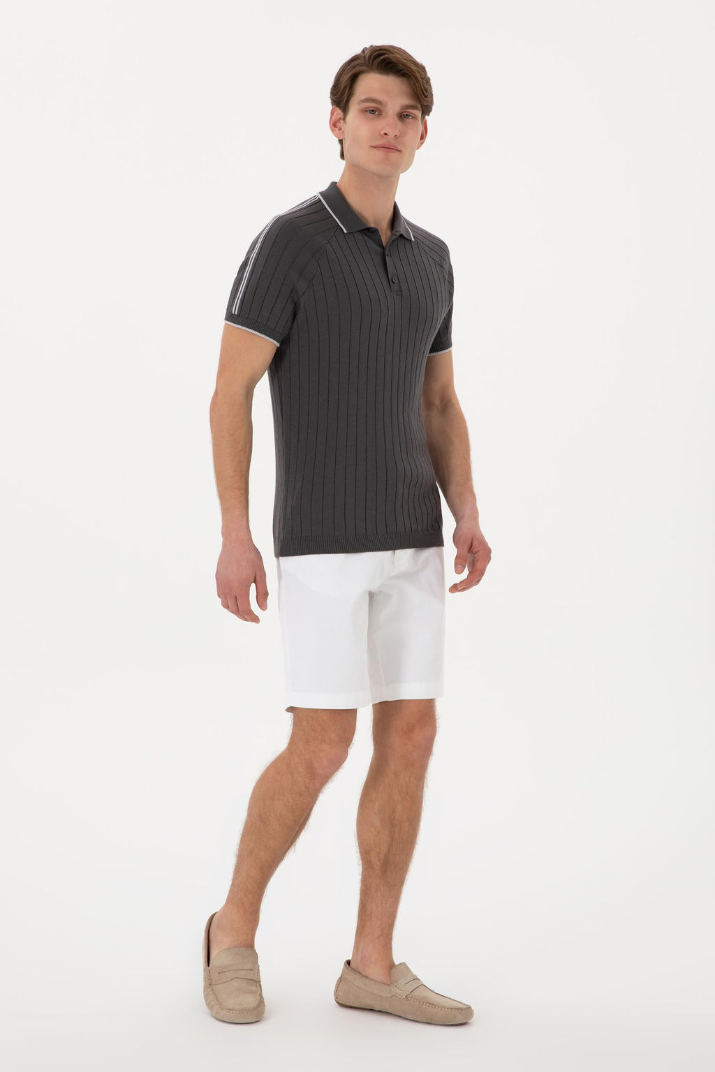 Erkek Slim Fit Bisiklet Yaka Antrasit Ti__rt - U.s. polo assn фото 4