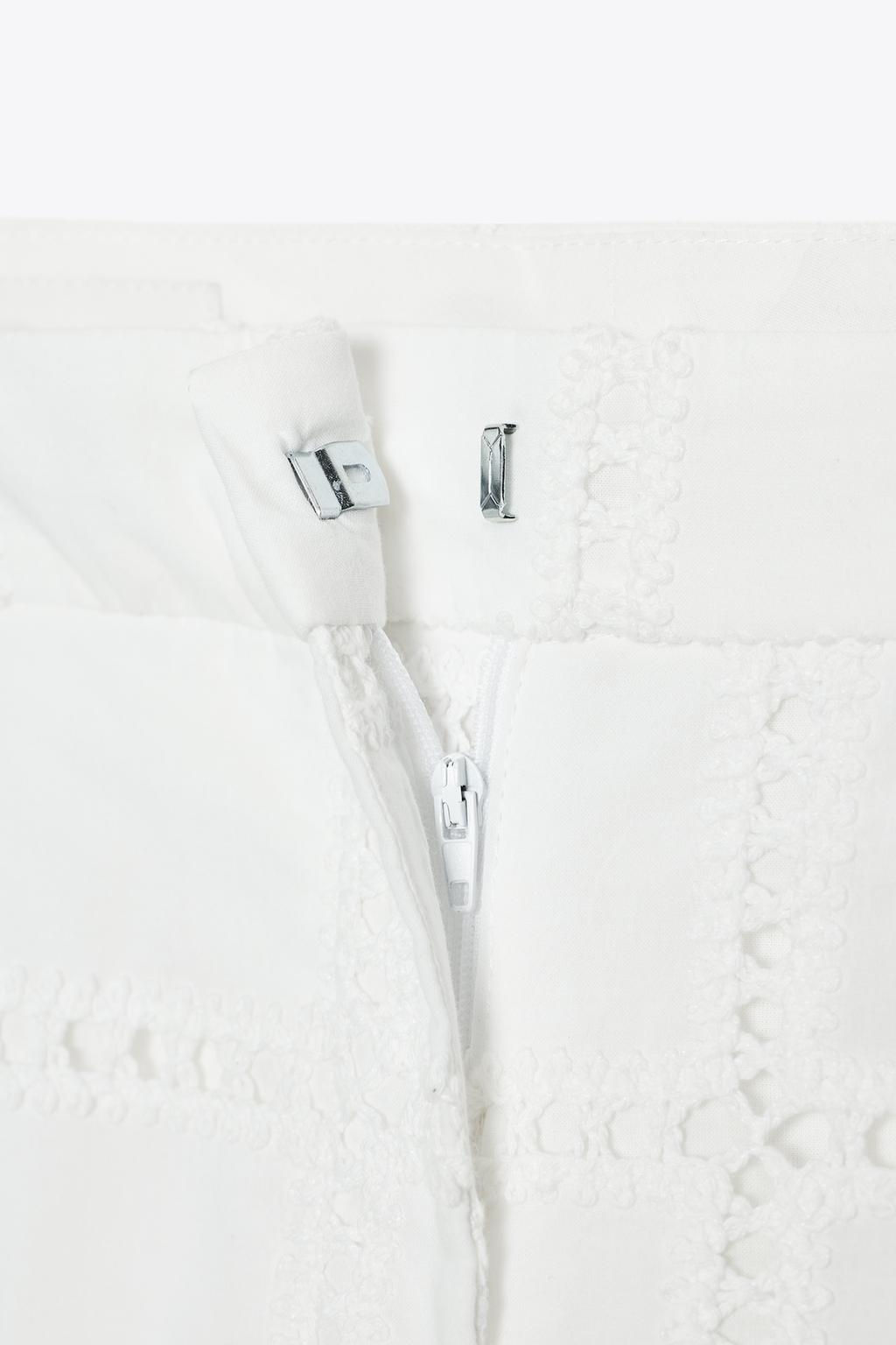 STRAIGHT-LEG TROUSERS WITH CUTWORK EMBROIDERY - Zara фото 5