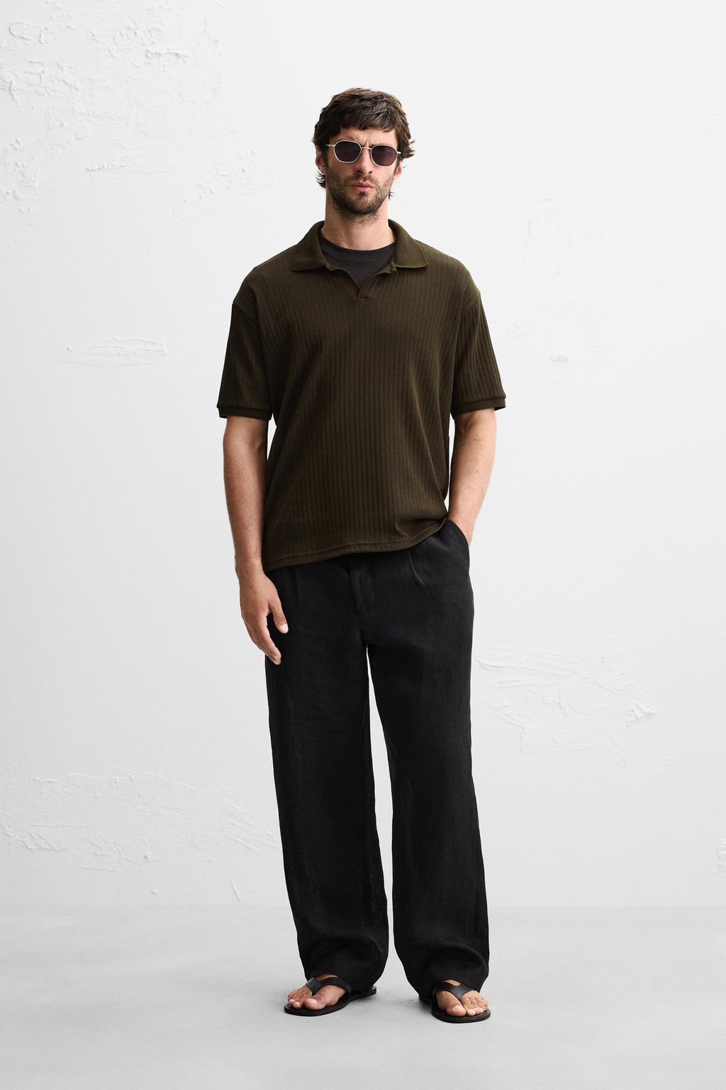 RIB POLO SHIRT