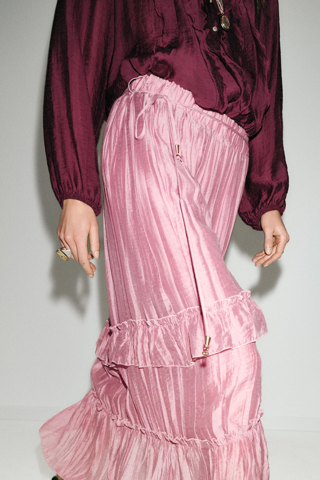 RUFFLED MIDI SKIRT - Zara фото 7