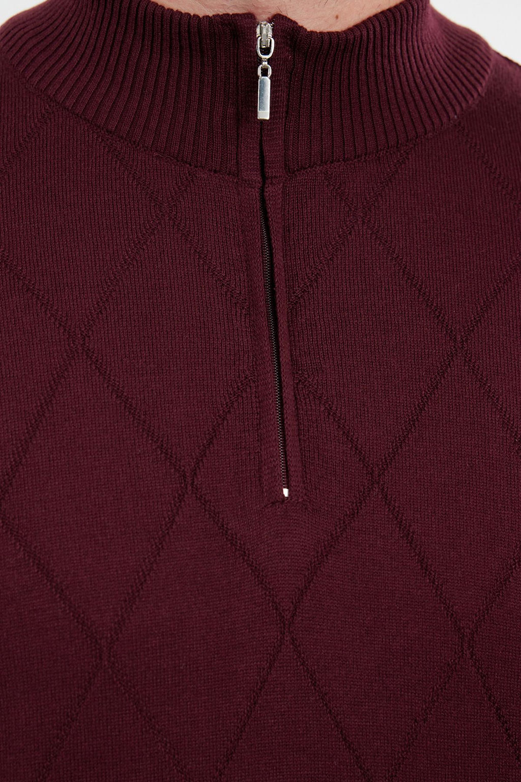 TRENDYOL MAN Lacivert Regular Fit Pamuklu Yar?m Bal?kc? Fermuarl? Yaka Smart Triko Kazak TMNAW23KZ00215 - Trendyolmilla фото 4