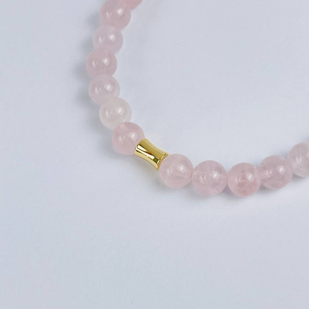 Браслет из Розового кварца со вставкой