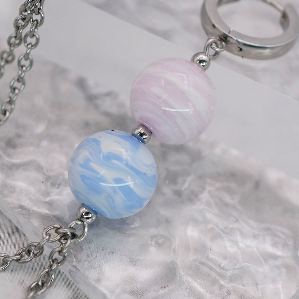 Серьги из муранского стекла PINK CLOUD LS3522