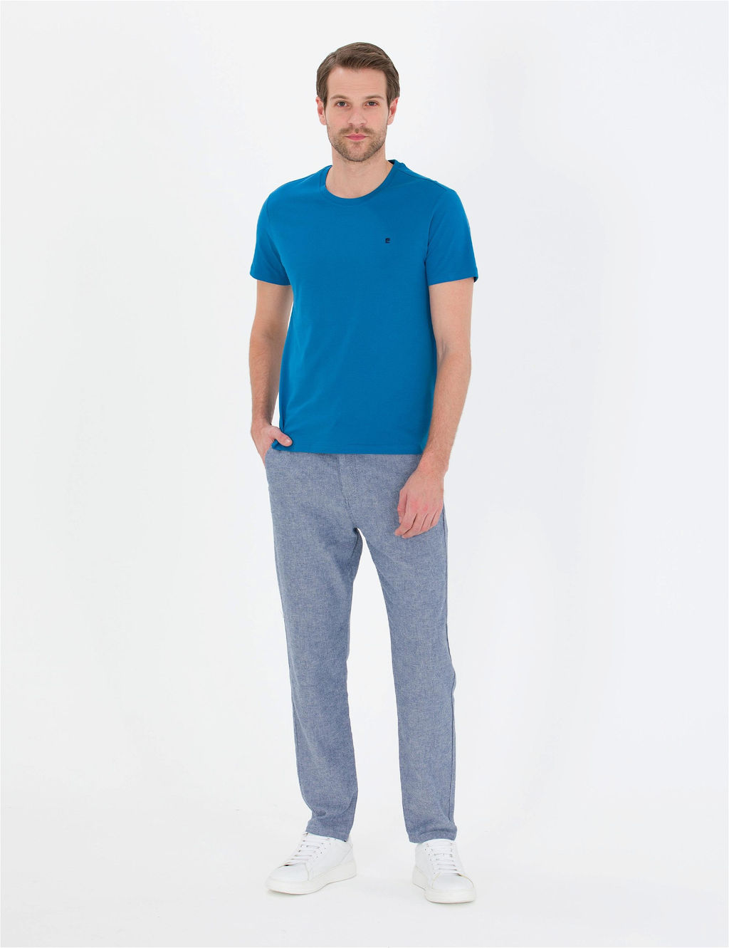 Lacivert Carrot Fit Beli Lastikli Kanvas Pantolon - Pierre cardin фото 5