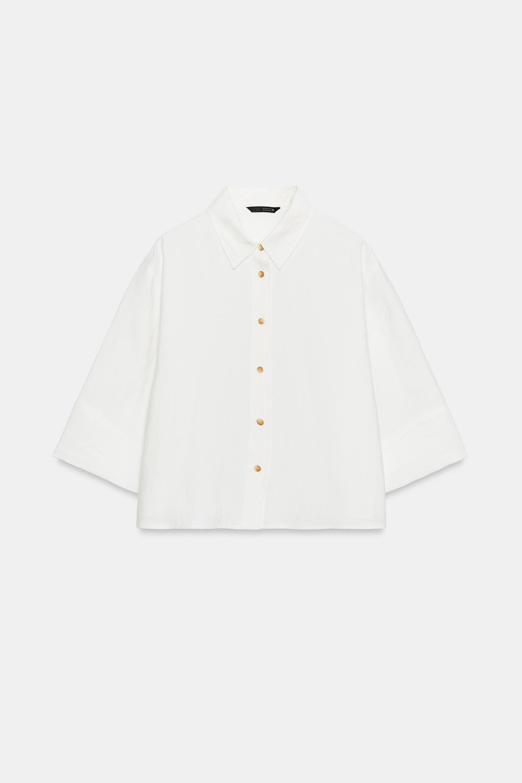 CAMISA CORTA MANGA ANCHA / Blanco