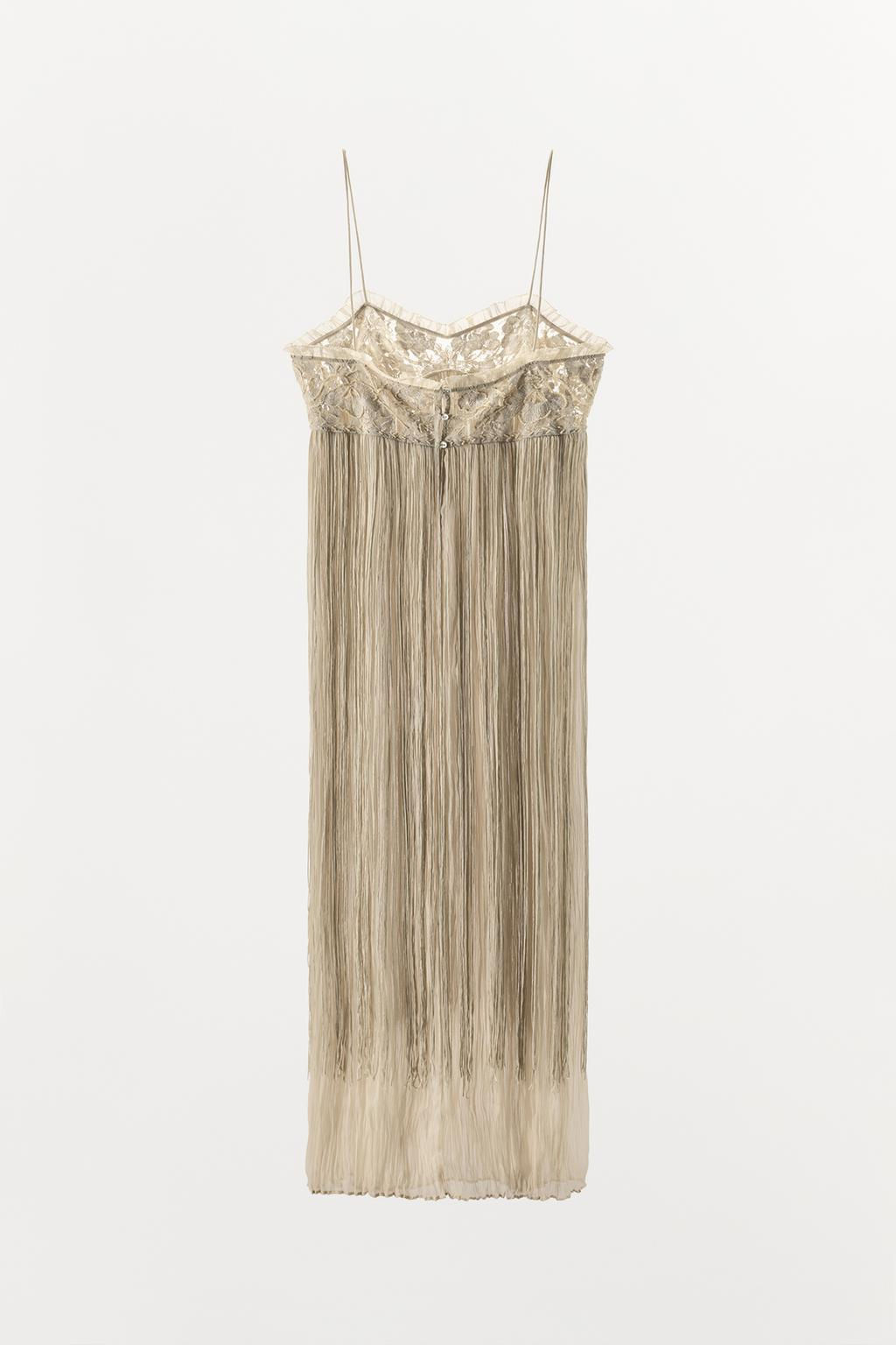 EMBROIDERED FRINGED COMBINATION DRESS - Zara фото 7