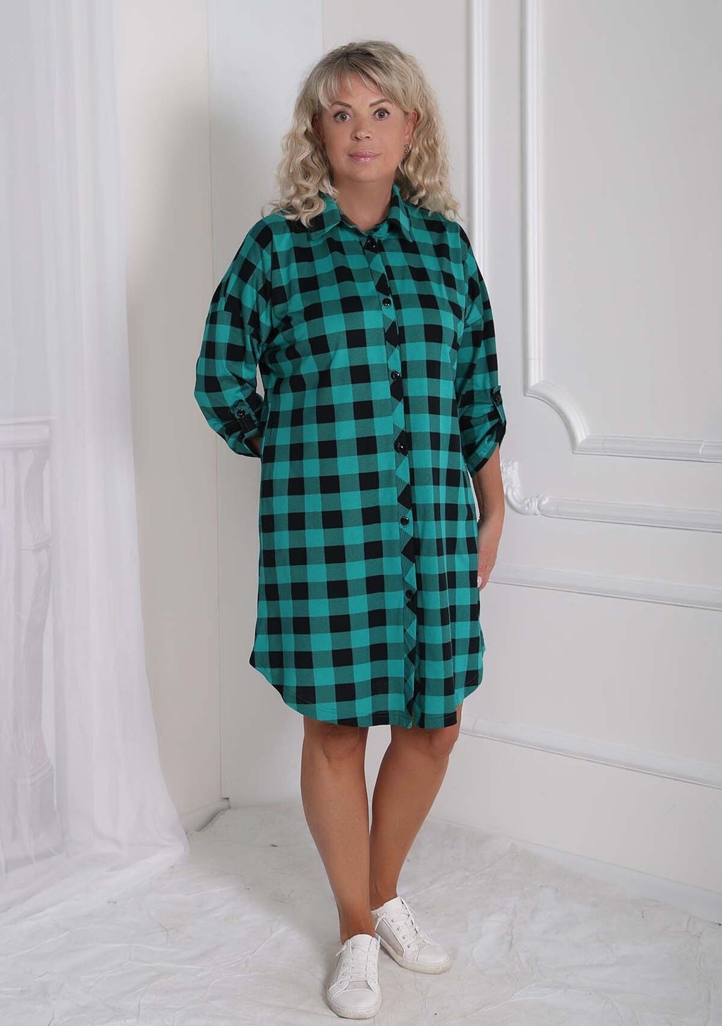 Рубашка Яна зеленая - Марлен фото 3