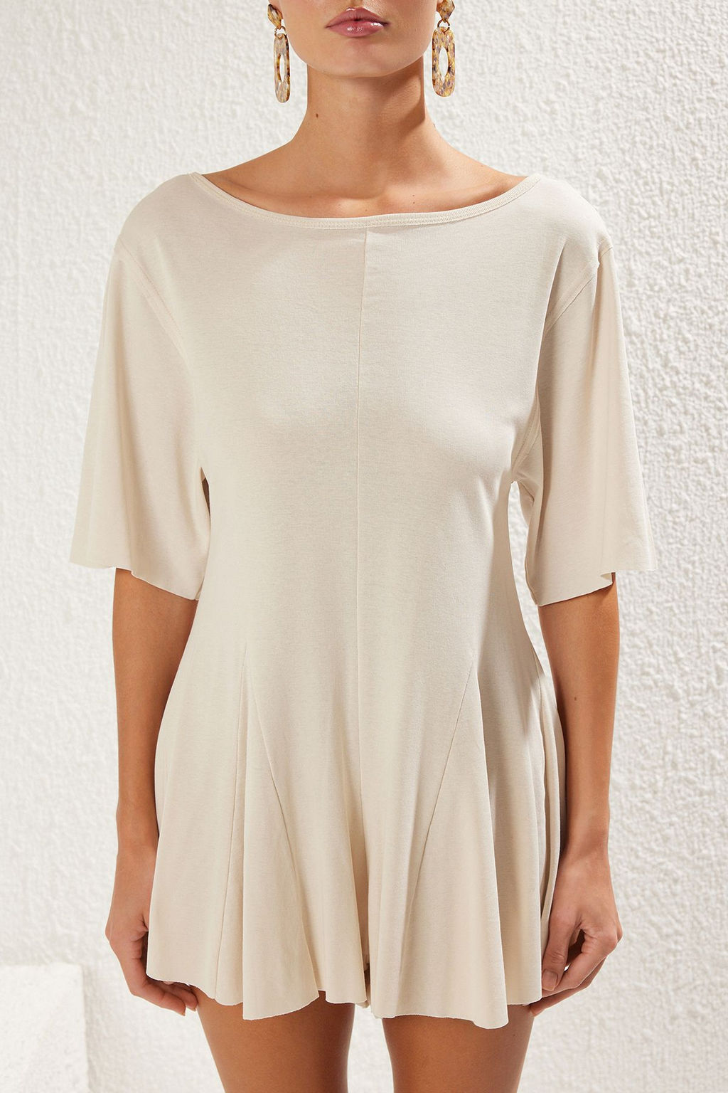 TRENDYOLMILLA Plaj Giyim Siyah Orme Oversize Volanl? Tulum TBESS25TU00001  фото 4