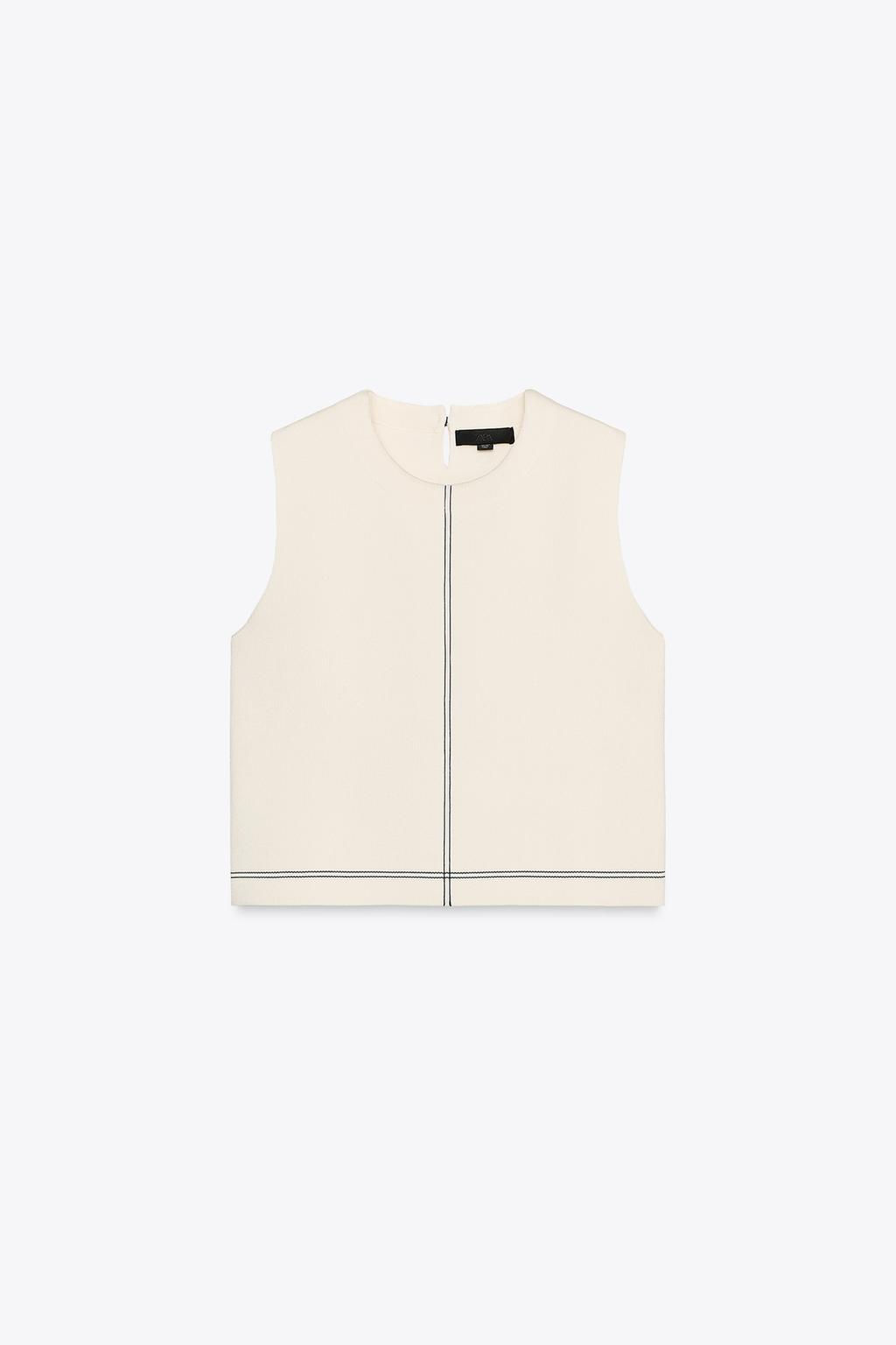 KNIT TOP WITH TRIMS - Zara фото 4