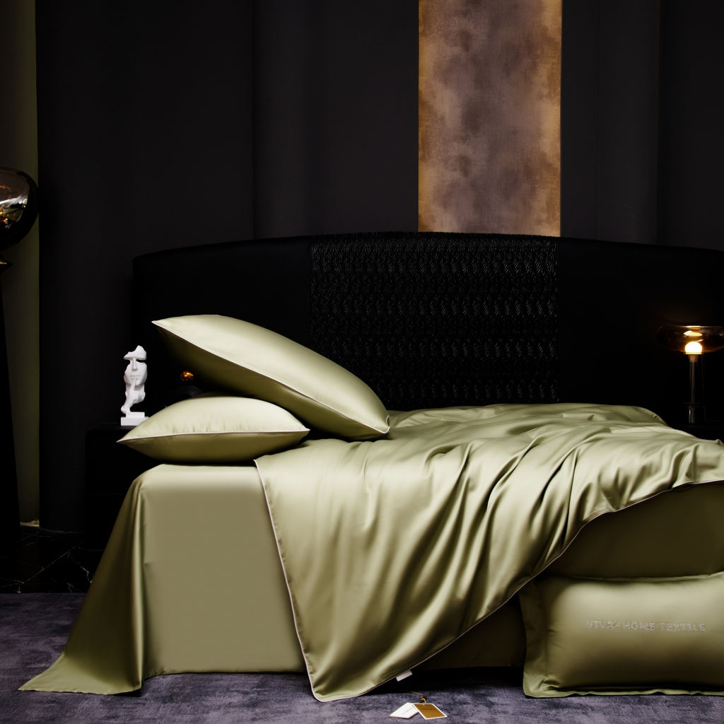 Комплект постельного белья Однотонный Сатин Премиум на резинке OCPR009 180*200*30;160*200*30;140*200*30 2 спальный 4 Наволочки