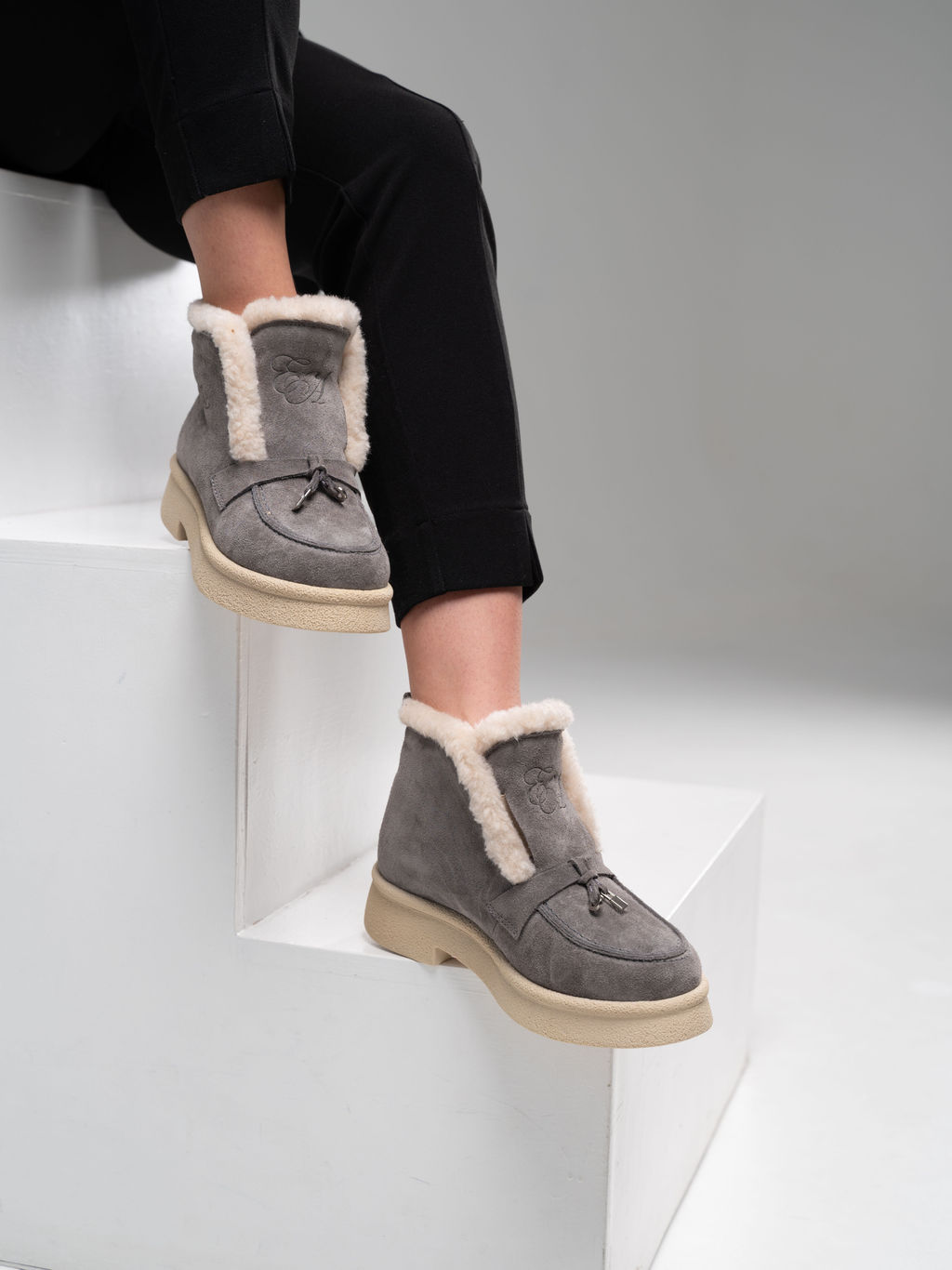 Ботинки EDART 307.florida be. серый замок замша/шерсть - Ed'art фото 3