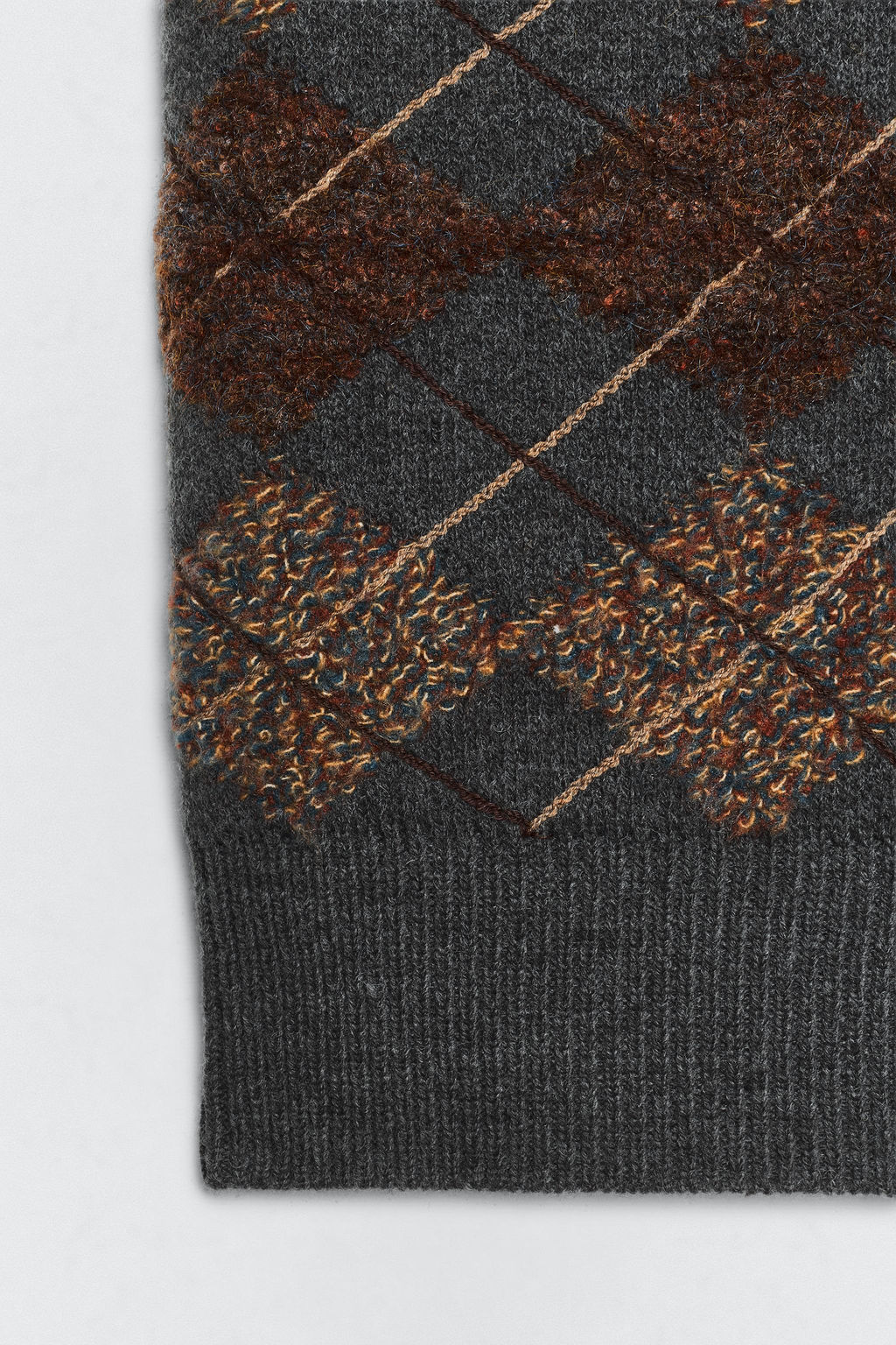 CHALECO PUNTO ROMBOS TEXTURA SOSHIOTSUKI X ZARA / Gris antracita  фото 8