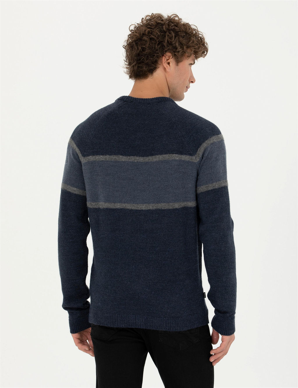 Lacivert Slim Fit Bisiklet Yaka Triko Kazak - Pierre cardin фото 5