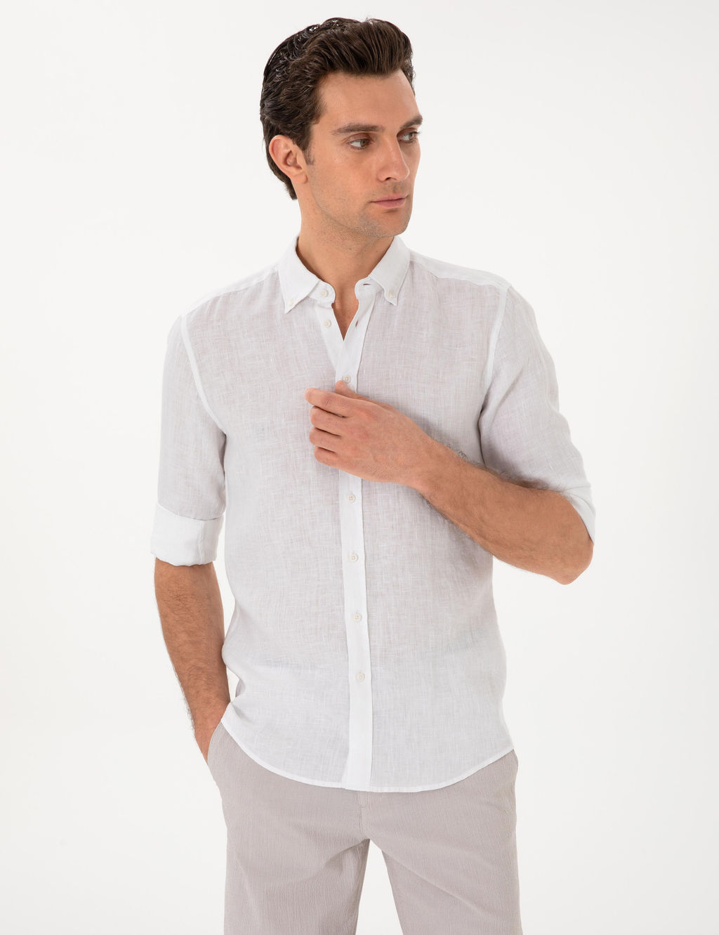 Beyaz Regular Fit Uzun Kollu G_mlek - Cacharel фото 3