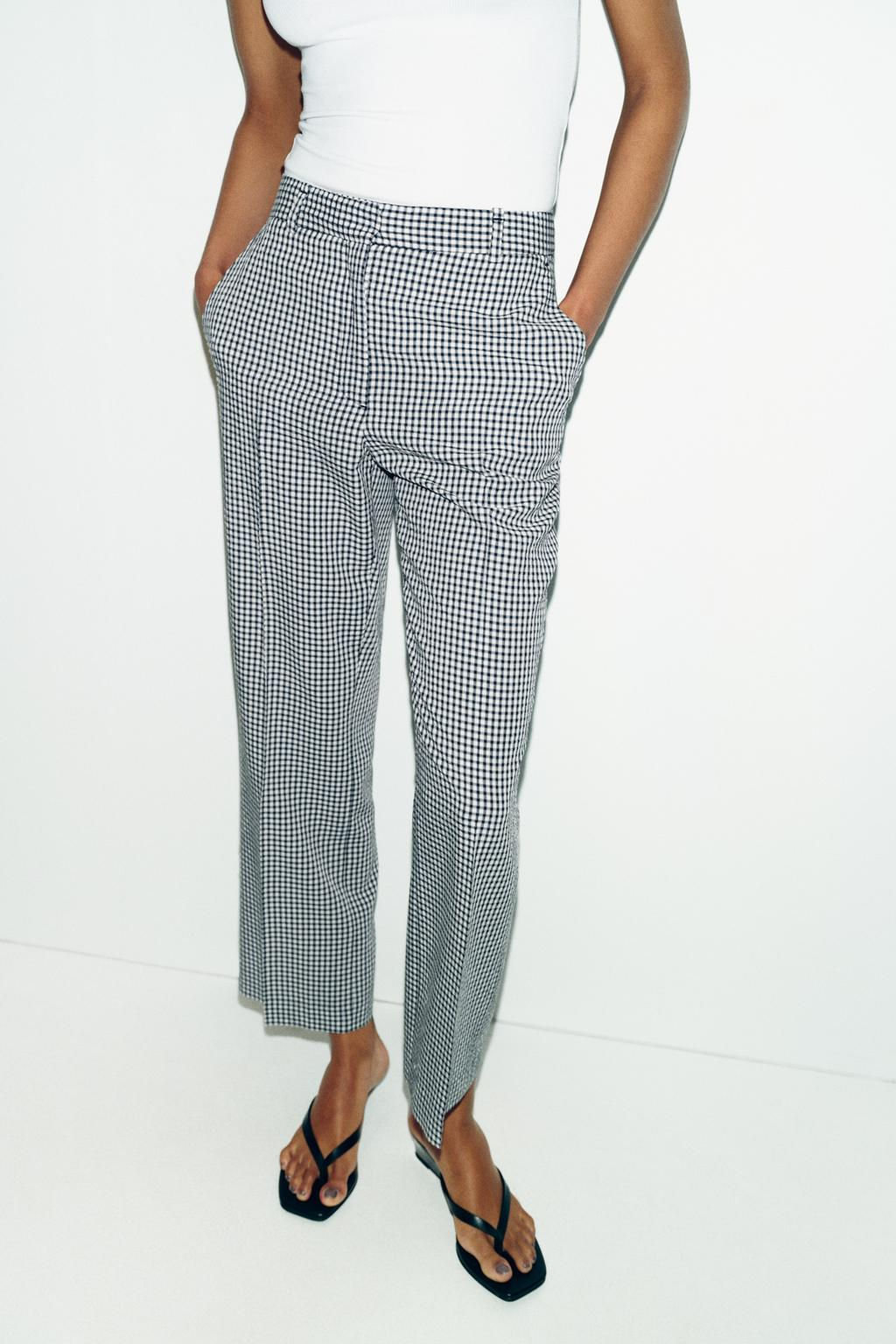 GINGHAM CHECK TROUSERS - Zara фото 2