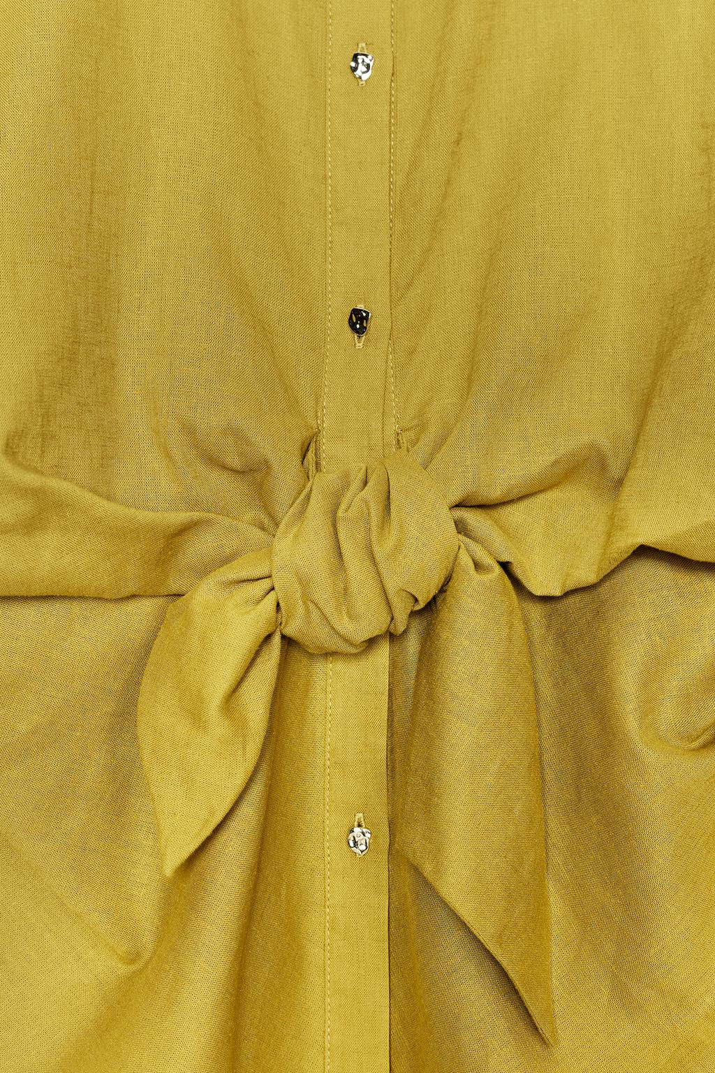 LINEN BLEND KNOT SHIRT - Zara фото 7