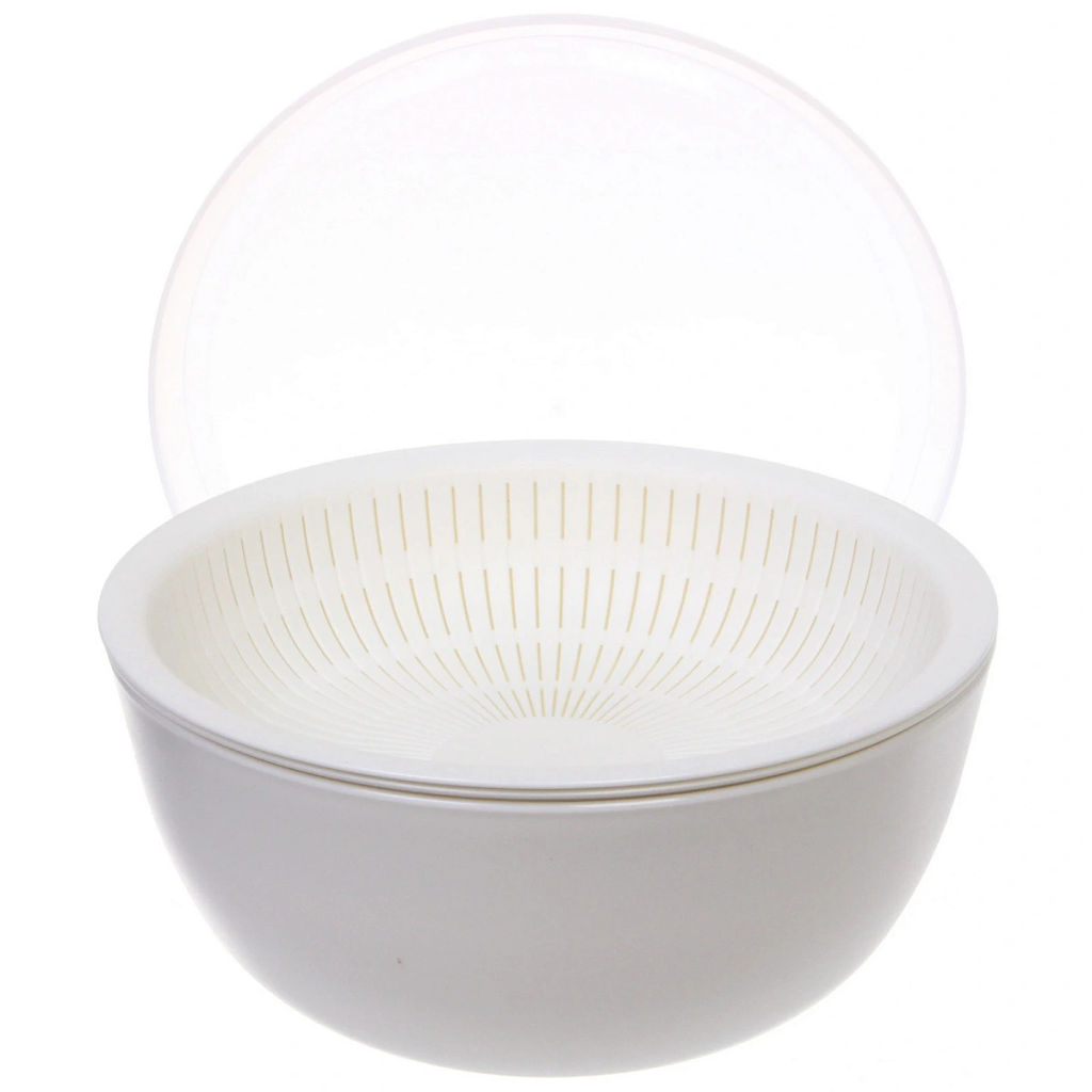 Дуршлаг пластиковый "Фаттория" 24*12см двойной с чашей и крышкой 4предмета