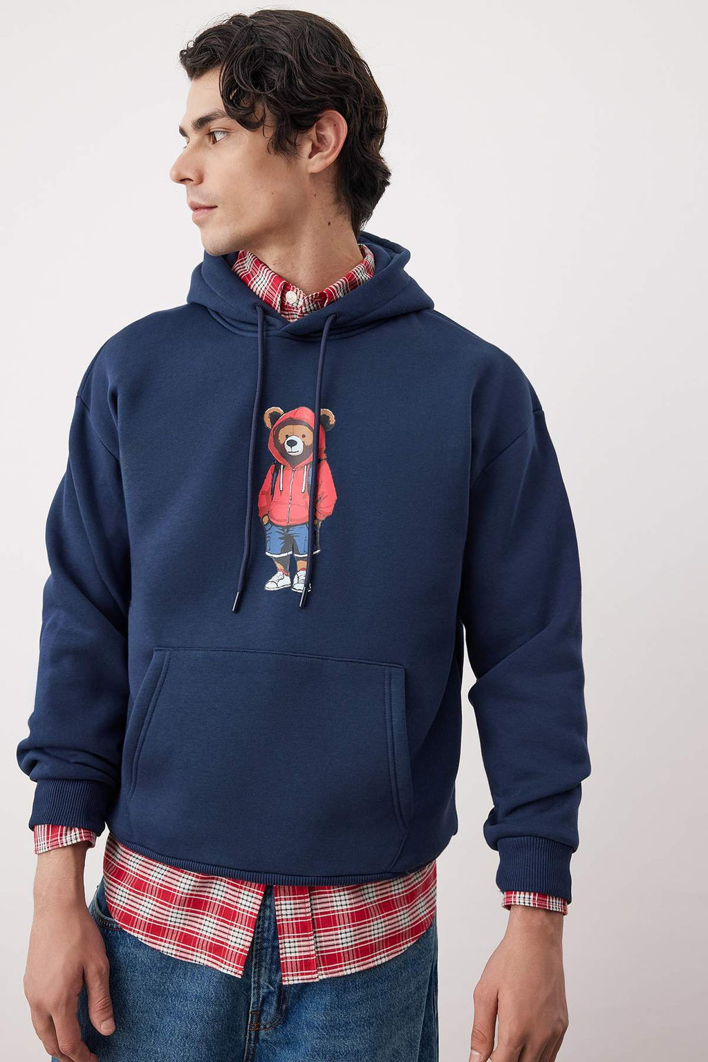 TRENDYOL MAN Kiremit Oversize/Genis Kesim Kapusonlu Ici Polar/S?cak Tutan Pamuk Unisex Sweatshirt TMNAW22SW1462 - Trendyolmilla фото 48