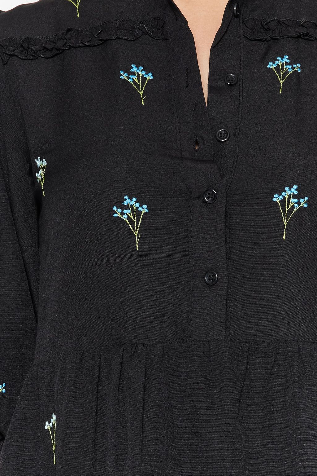 TRENDYOLMILLA Siyah Duz Kesim Nak?sl? Midi Dokuma Elbise TWOAW22EL0882  фото 9