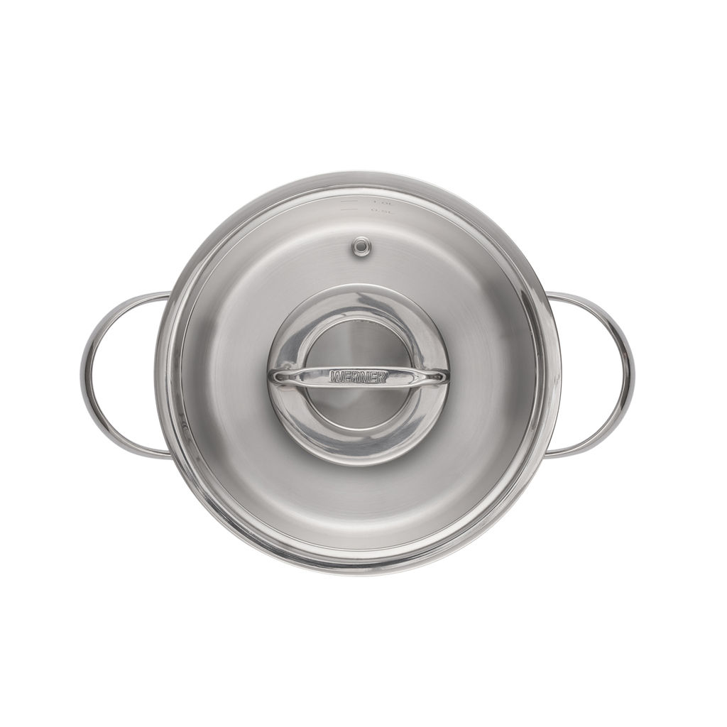50312 WERNER Кастрюля NICE 18х9см/2,0л со стеклянной крышкой, с индукционным капсульным дном. Материал: нерж. сталь 18/8. Толщина: 0,6мм  фото 2