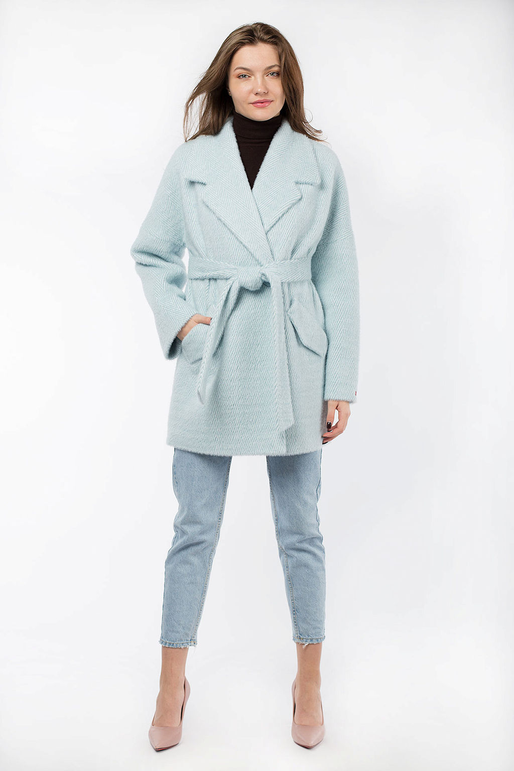 Пальто женское демисезонное (пояс) - El podio фото 3