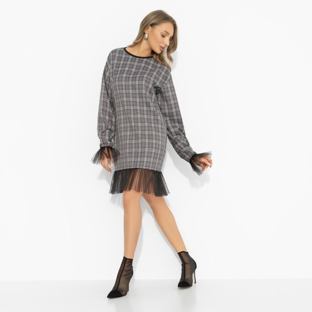 Платье комбинированное с сеткой, Вне формата (эталон) - Charutti фото 2