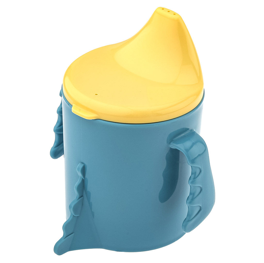 Lalababy Поильник детский пластмассовый Play with Me Hello, Dino! 270мл, 11х9,3х11,7см, синий колокольчик (Россия) - Домашняя мода фото 3