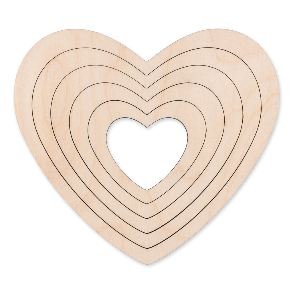 Заготовка для декорирования Mr. Carving ВД-1150 Формы для эпоксидной смолы фанера 0.6 см 5 шт Сердце