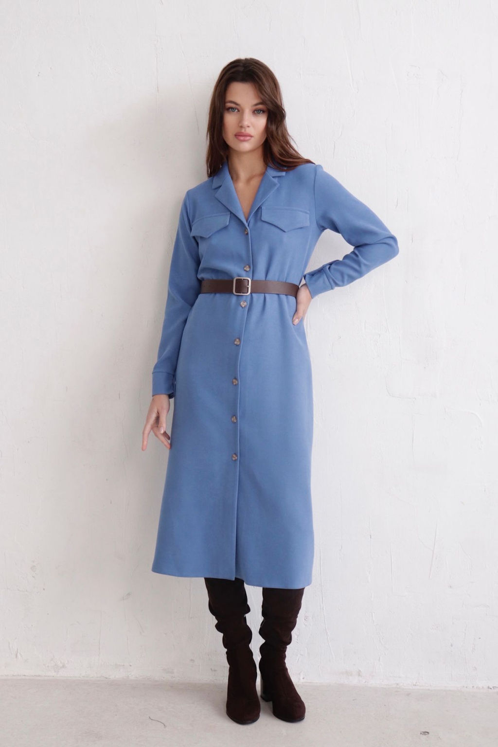 Платье-рубашка с английским воротником - Martichelli фото 284