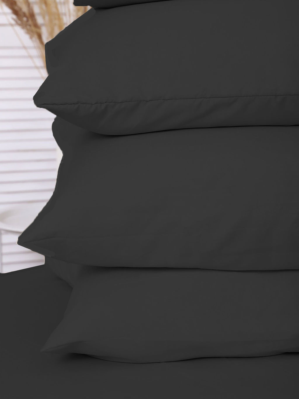 Комплект наволочек полисатин гладкокрашенный - Черный 70х70