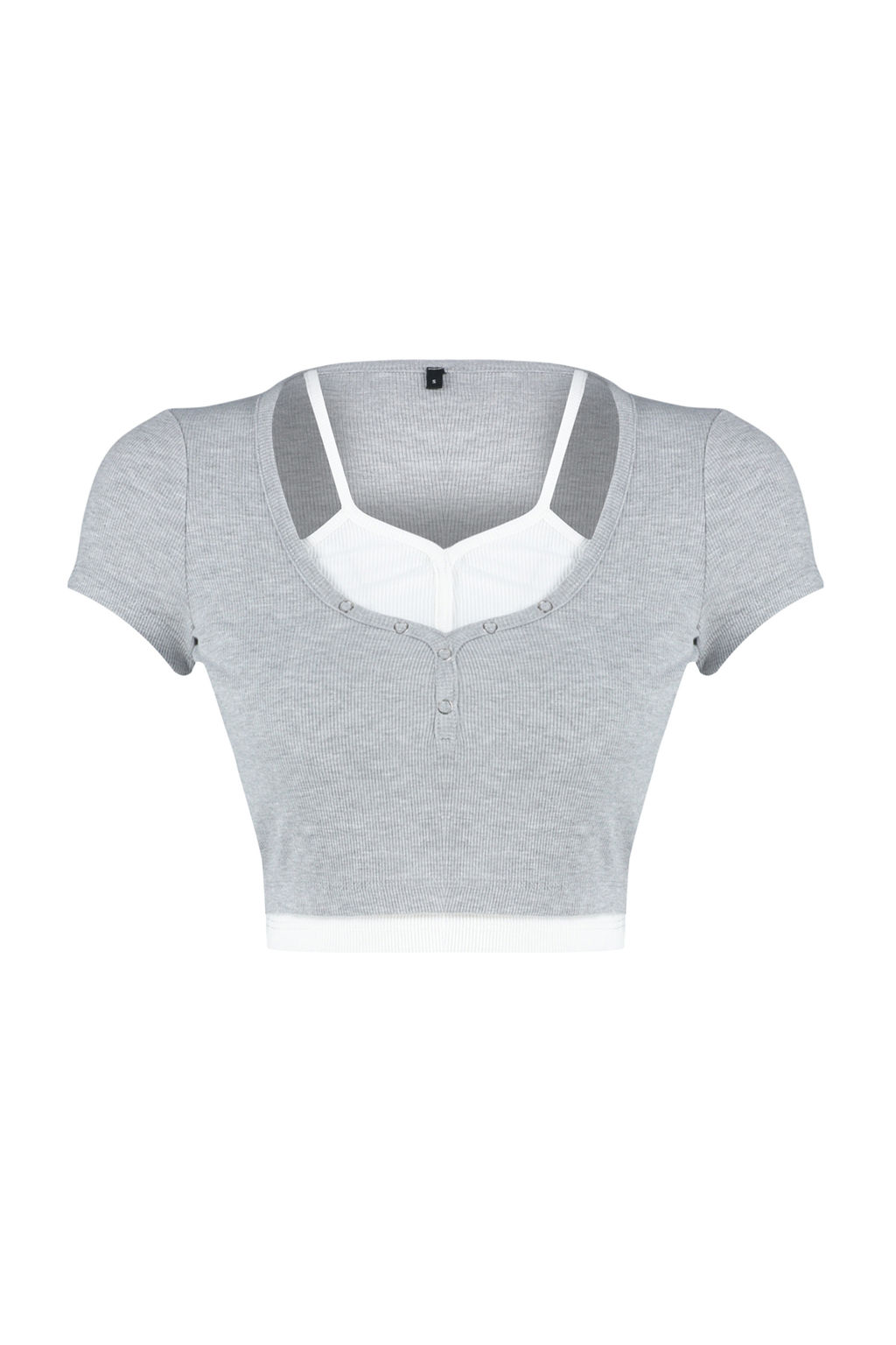 Trendyolmilla Haki Cift Kat Detayl? Fitted/Vucudu SaranFitilli Esnek Orme Bluz TWOSS24BZ00102  фото 7