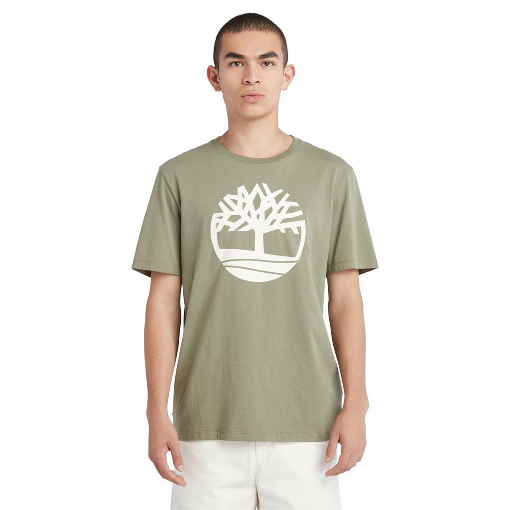 Футболка Timberland T-Shirt Kennebec River Tree Logo Regular оливковая  фото 5