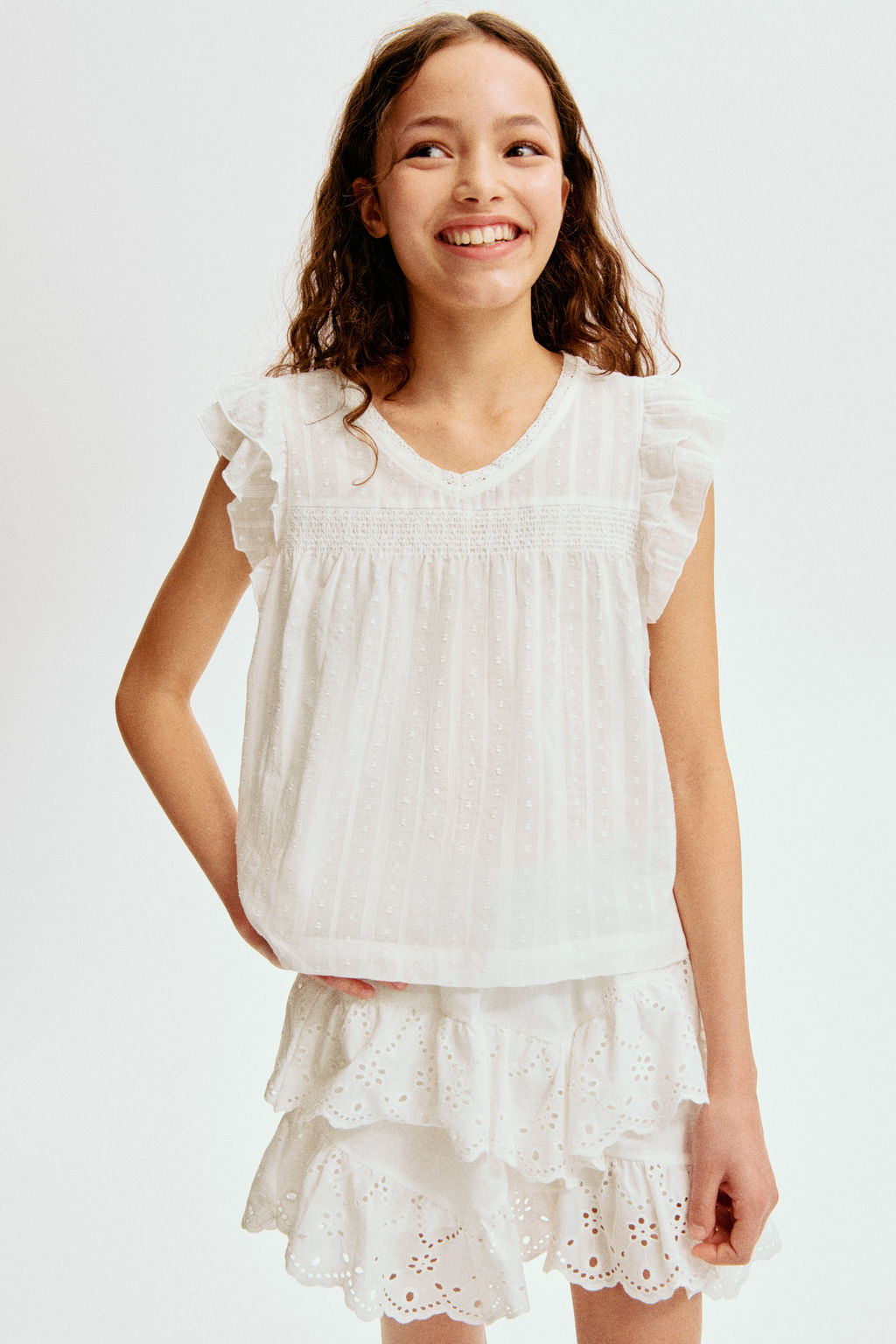 Falda de algod?n con bordado ingl?s - H&m фото 5