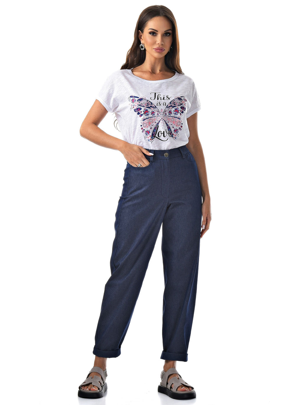 Хлопковые деним брюки - А+б коллекция фото 6