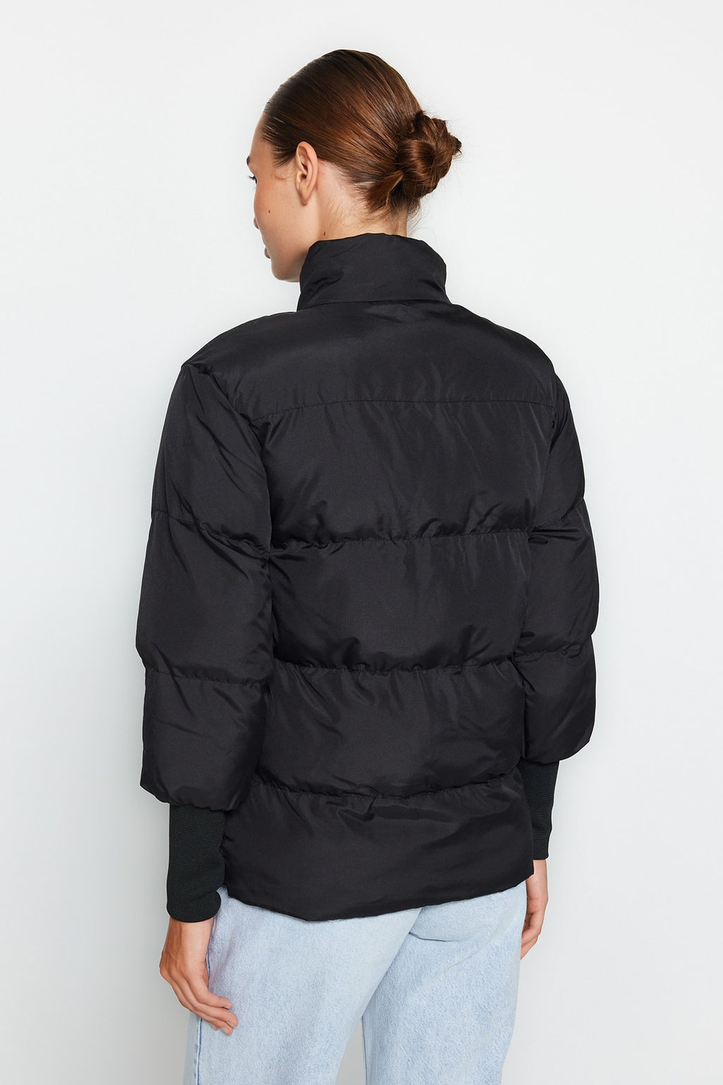 Siyah Ribana Kollu Su Itici Sisme Mont TWOAW22MO0002