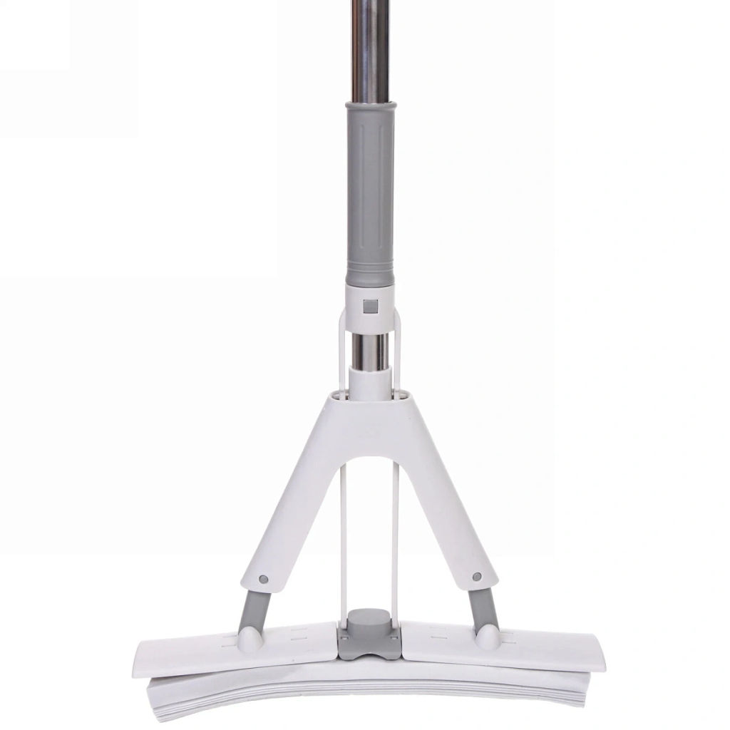 Швабра с губкой ПВА металлическая ручка 130 см(складной отжим) губка 33 см