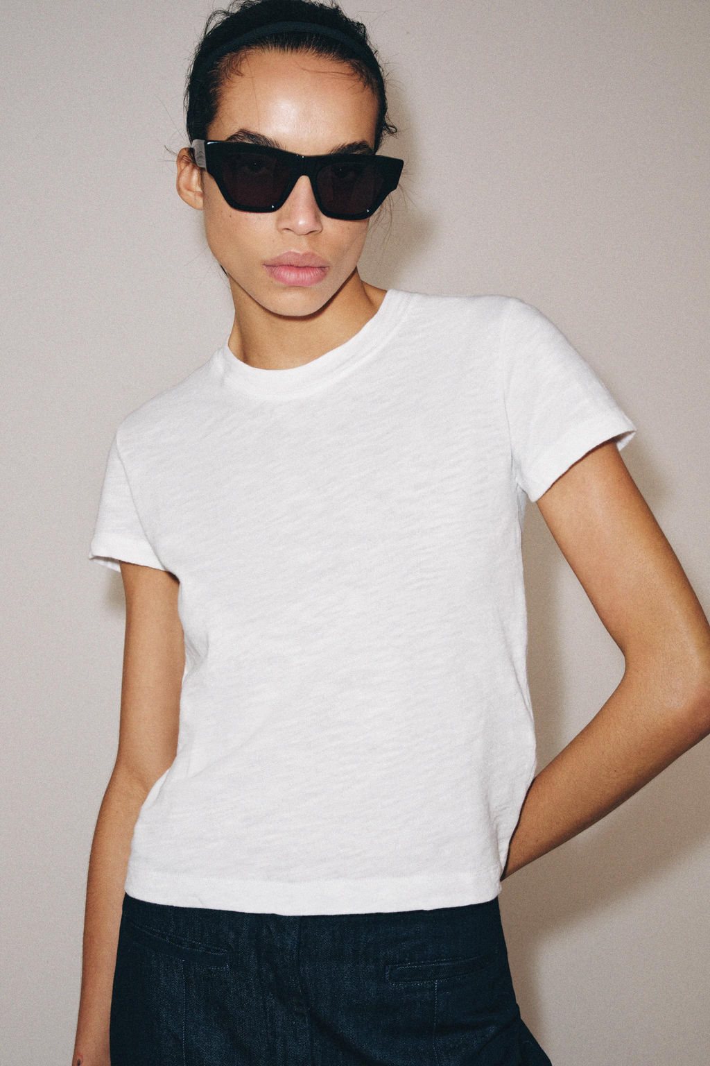 CAMISETA ALGOD?N FLAM? / Blanco - Zara фото 2