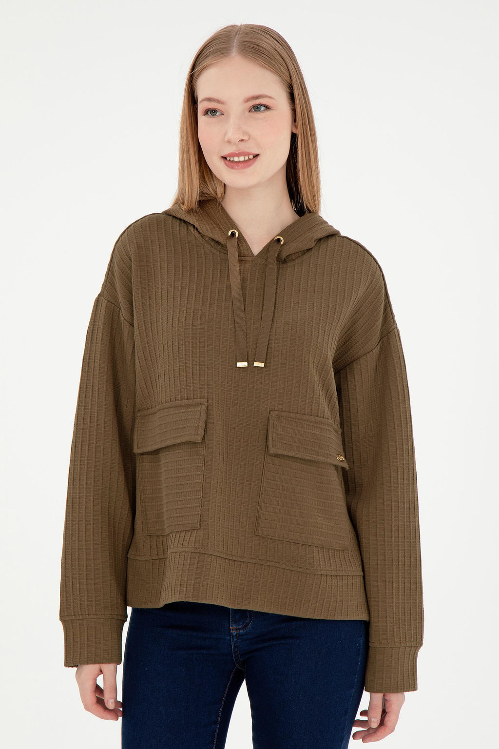 Женский свитшот цвета хаки Неожиданная скидка в корзине - U.s. polo assn фото 3