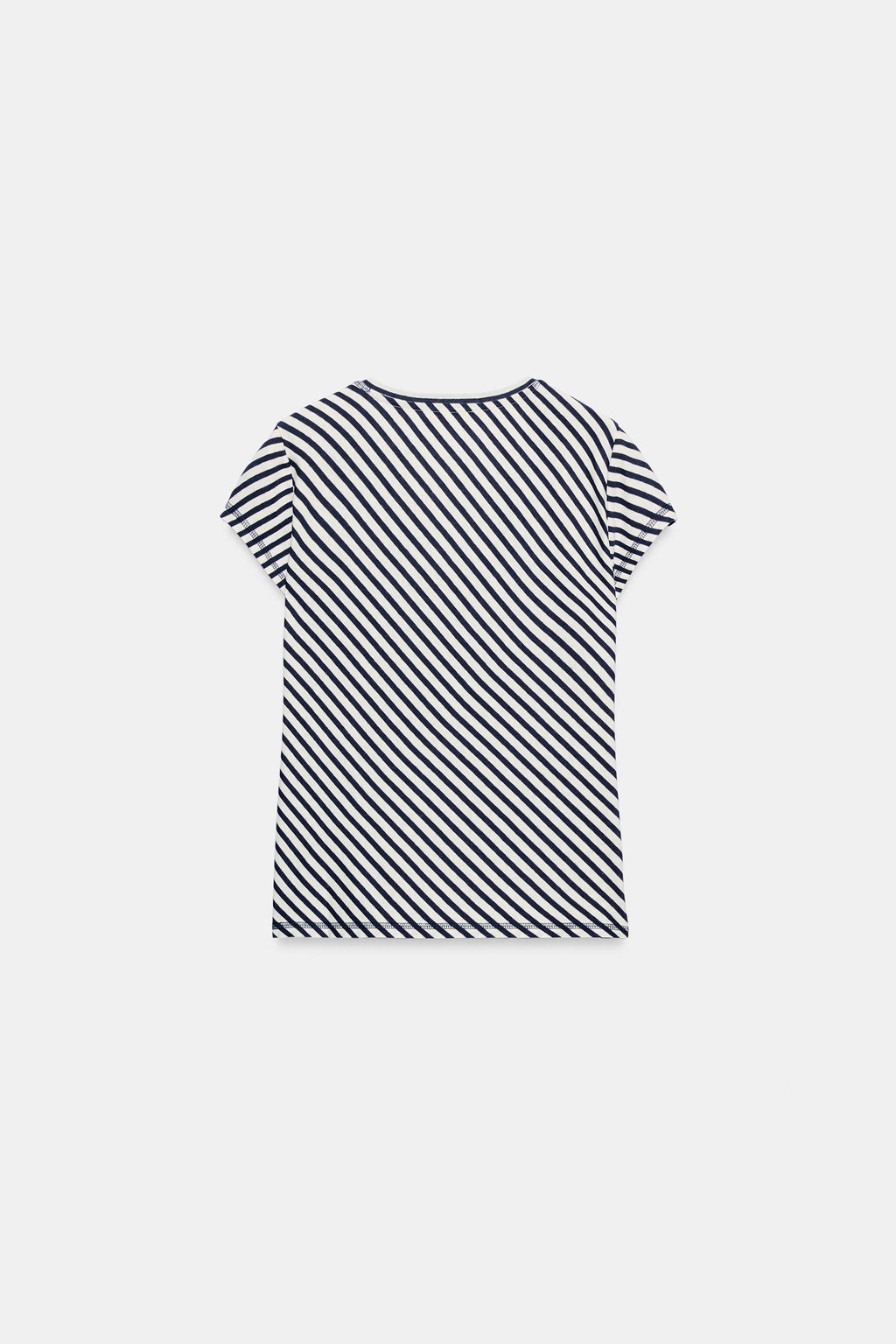 CAMISETA RAYAS CON LINO / Crudo / Marino