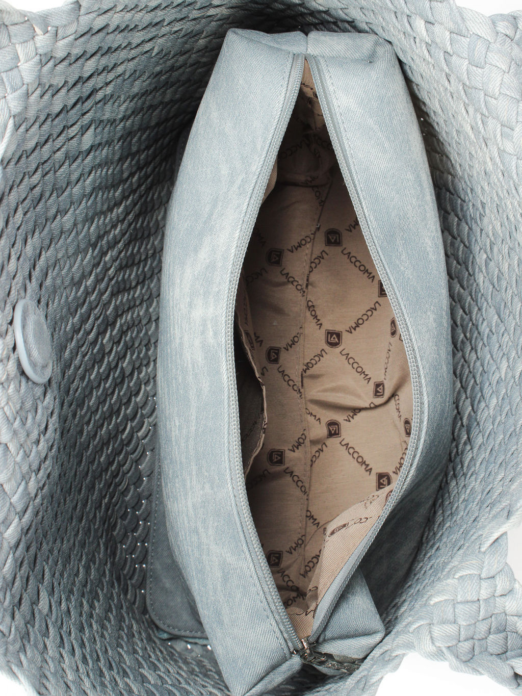 LACCOMA сумка СУ1033-винтаж синий эко кожа хлопок фото 5