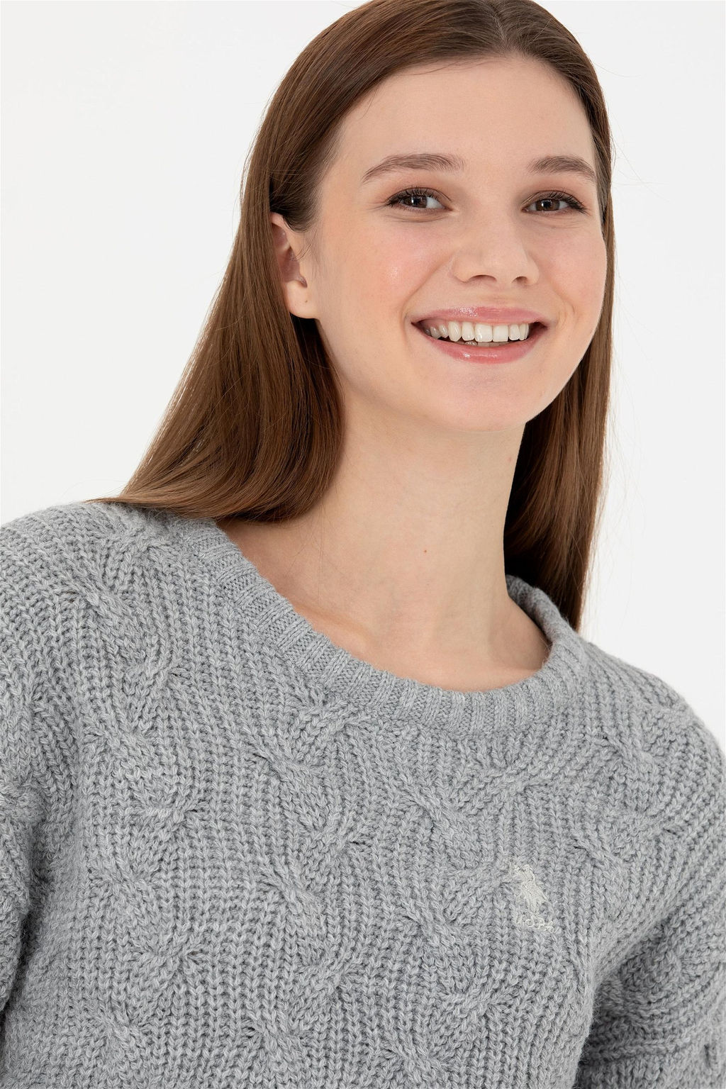 Женский серый меланжевый свитер - U.s. polo assn фото 2