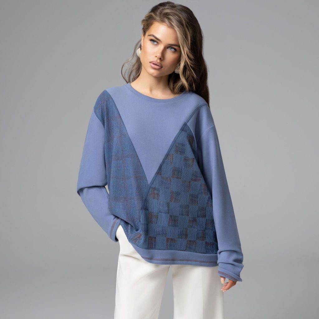 Лонгслив уютный, Стиль вне закона (голубой) - Charutti фото 6