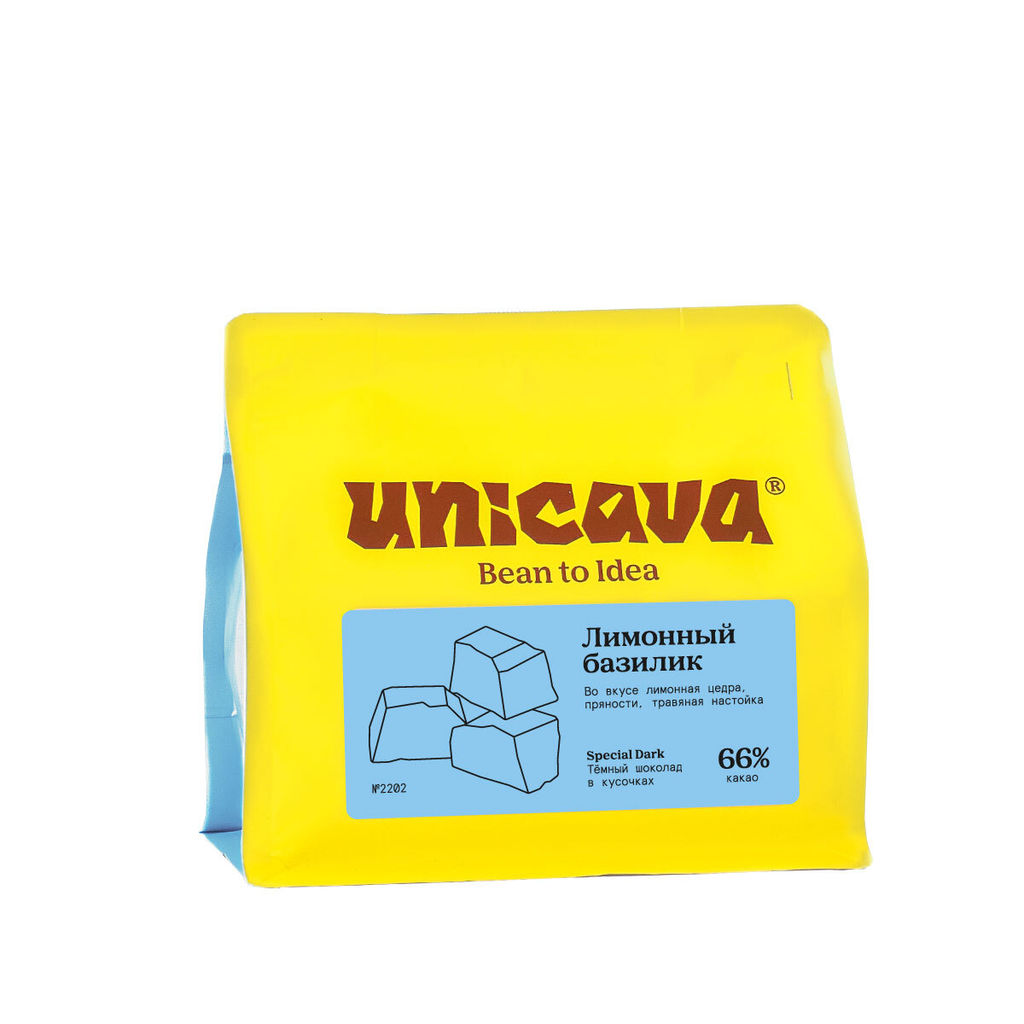 Лимонный базилик, тёмный шоколад 66 %