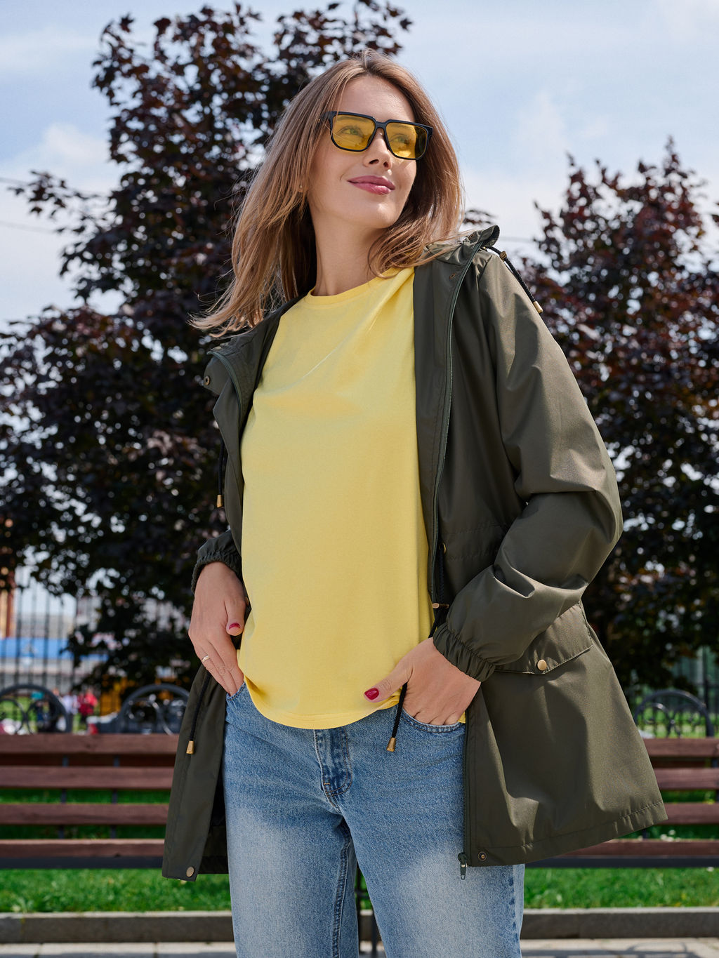 Ветровка женская "Грин" хаки